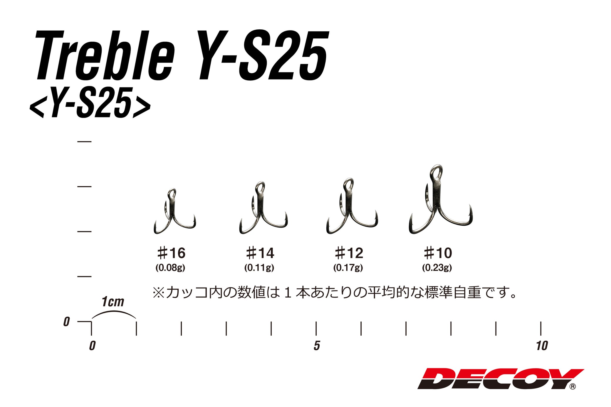 australian fishing hook sizes Decoy Treble Y-S25